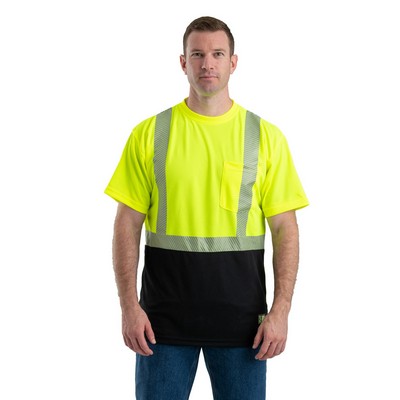 Berne® Apparel Unisex Hi-Vis Class 2 Color Blocked Pocket T-Shirt