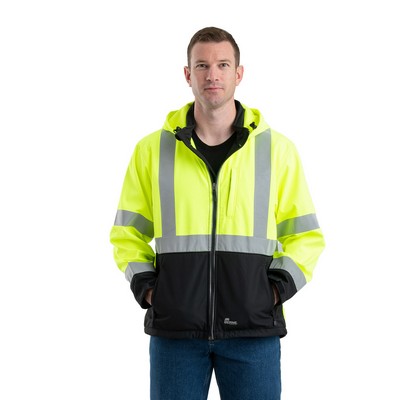 Berne® Apparel Men's Hi-Vis Class 3 Hooded Softshell Jacket